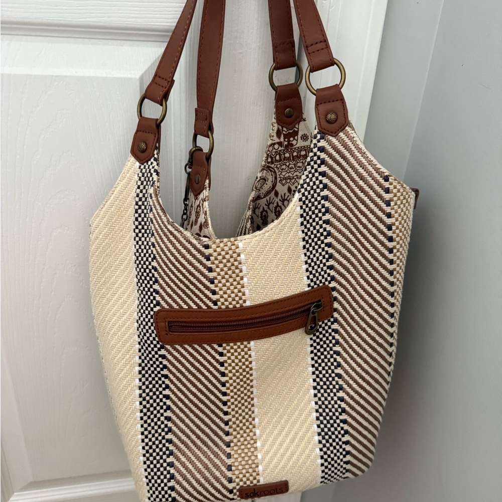 The Sak BRAND NEW Stylish Cream and Brown hand bag - Picture 3 of 8
